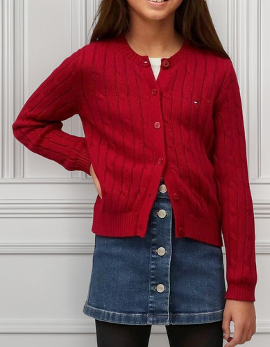 Cardigan Com Botoes Infantil Tommy Hilfiger Menina Original