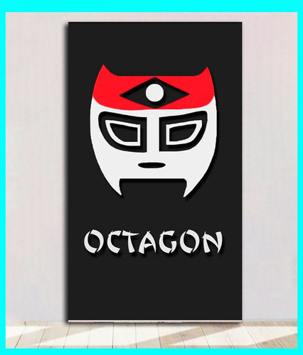 Cuadro Decorativo Octagon Luchador 29x50 Cm Mascara Luchas 