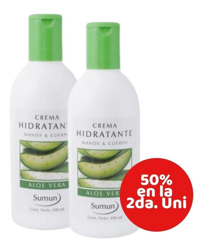 Sumun Crema Hidratante Pack X2 490ml C/u Tipo de piel Normal