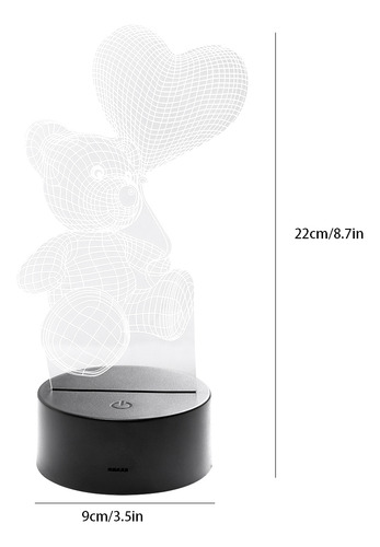 Mesa Decorativa Led Night 3d Para Quarto De Criança, Quarto