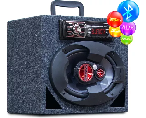 Caixa Bob Amplificada Radio Bluetooth Usb Residencial Falantes 6x9