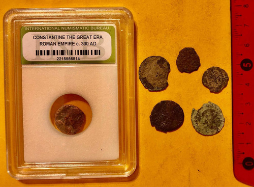6 Monedas Romanas Era Constantino El Grande 1 Con Circa 330 (Usado)