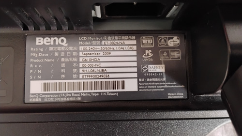 Monitor Lcd Benq G610hda (leer Descripción) (Usado)