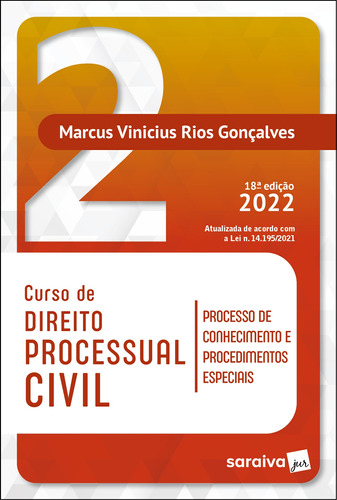 Curso de Direito Processual Civil Vol 2 - 18ª edição 2022, de Gonçalves, Marcus Vinicius Rios. Editora Saraiva Educação S. A., capa mole em português, 2022