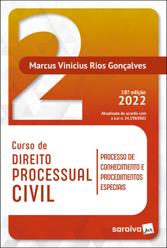 Curso de Direito Processual Civil Vol 2 - 18ª edição 2022, de Gonçalves, Marcus Vinicius Rios. Editorial Saraiva Educação S. A., capa mole em português, 2022