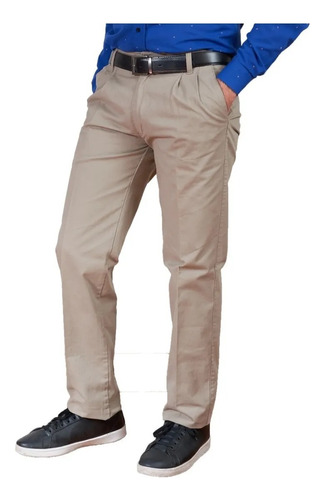 Pantalón De Gabardina Pinzado Clásico Hombre Pierre Cardin