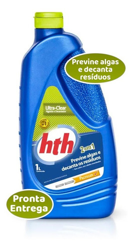 Hth Ultra Clear Decantador E Algicida Previne Água Verde 1l