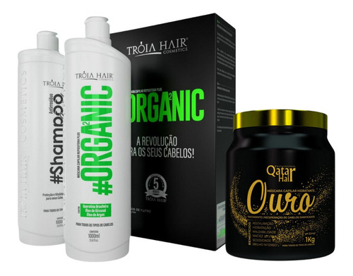 Kit Organica Troia Hair + Qatar Ouro 1kg - 100% Original