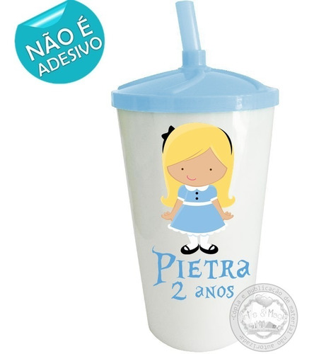 Imagem 1 de 5 de 20 Copos Twister Branco 500 Ml Personalizado Alice