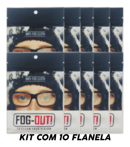 Imagem 1 de 5 de *promo* Kit 10 Flanelas Antiembaçante Óculos, Viseira
