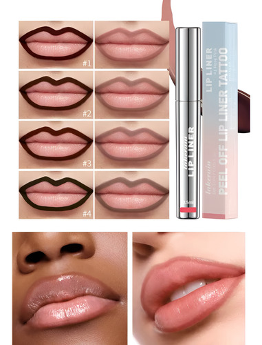 Delineador Labios 4tonos Larga Duración Vitaminae Impermeabl 2 Malva Neutro