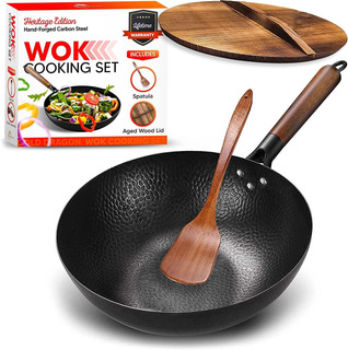 Wok De Acero Al Carbono Antiadherente Ecolution Con Rive... Wok De Acero Al Carbono Antiadherente Ecolution Con Rive...