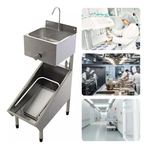 Kit 2 Lavatorio Lava Botas + Pia Assepsia Aço Inox Completo