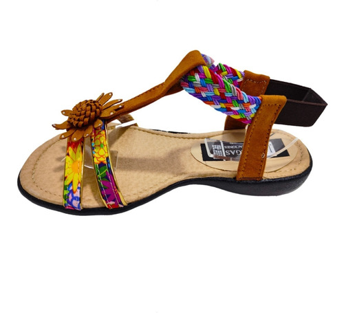 Huarache Sandalia Resorte Tira Colores Combinable Con Flor