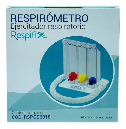 Espirómetro Respifix Ejercitador Pulmonar Paquete Con 10 Pza