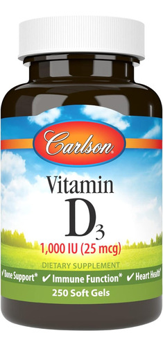 Vitamina D3 1000 Iu Carlson 250 Softgel