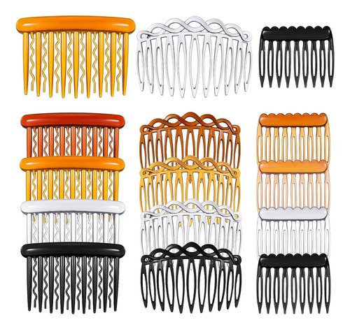12 Pieces Plastic Side Hair Twist Comb French Twist Comb  Aa