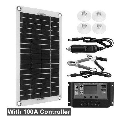 Panel Solar 50w Completo Con Controlador 100a Usb 12v 24v