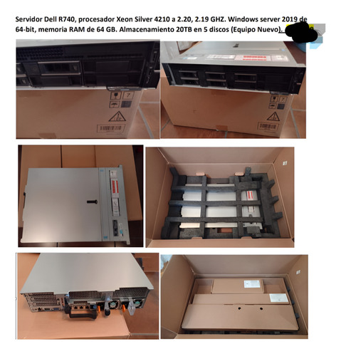 Servidor Dell Poweredge R740, Intel Xeon Silver 4210 2.20ghz (Usado)