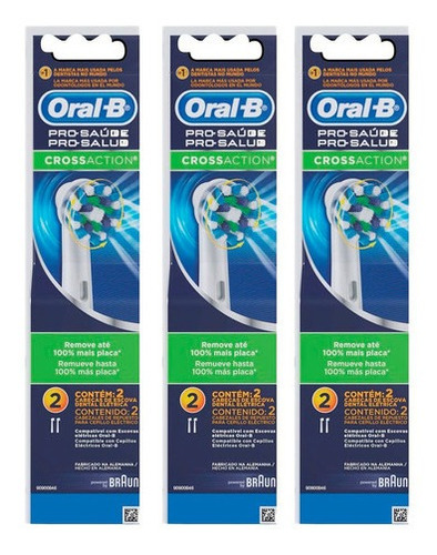 Repuesto Oral B Cross Action Cepillo Dental Eléctrico X 6