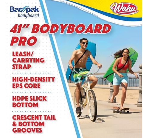 Tabla De Bodyboard Wahu Bac Pak Pro Con Correa, En Forma De