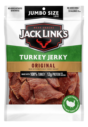 Jack Link's - Carne Seca De Pavo, Sabor Original, 5.85 Onzas