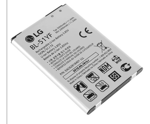 Imagen 1 de 5 de Pila Bateria LG Bl-51yf Bl51yf G4 H810 H815 Ls991 Vs986 E/g