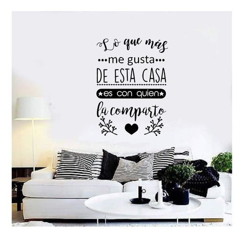 Vinilo Decorativo Pared Hogar Frase Familia  80x60 