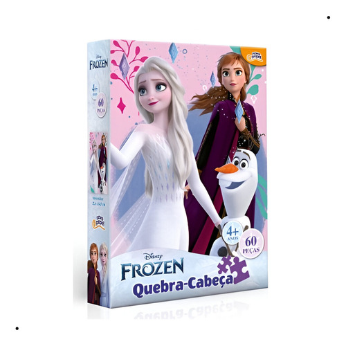 Quebra Cabeça Puzzle Frozen Disney 60 Peças Toyster