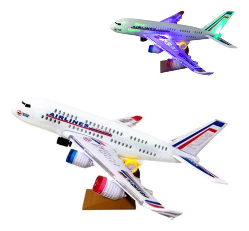 Avião Com Luz Movimento E Música Brinquedo Cor Branco