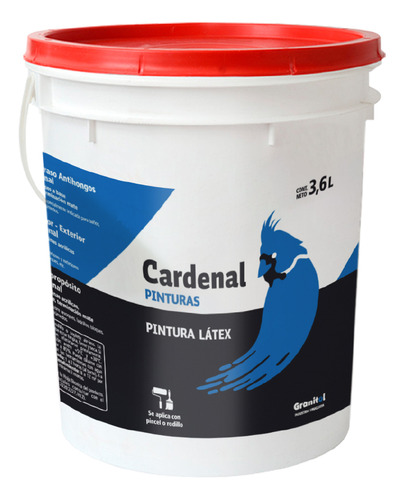 Pintura Latex Pared Exterior Interior A/h Cardenal 3,6 Lt Color Blanco