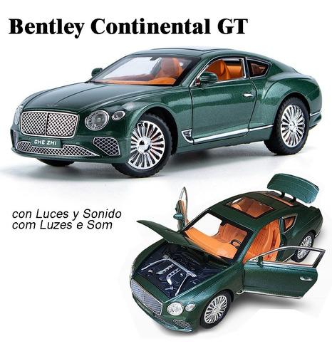 Bentley Continental Gt Miniatura Metal Car Con Luz Y Son [u]