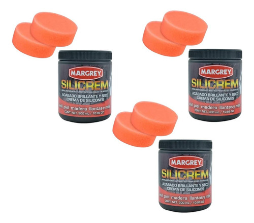 3 Pzs Abrillantador Silicream Margrey 300ml 