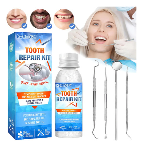 Set Dientes Postizos Temporal Falsos Reparación Dental