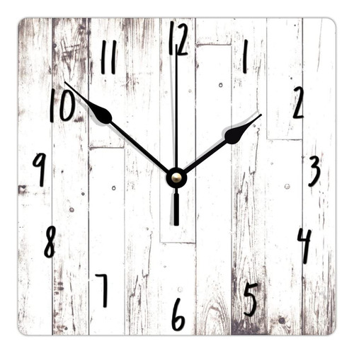 Shabby Chic - Reloj De Pared De Madera Blanca Rústica De