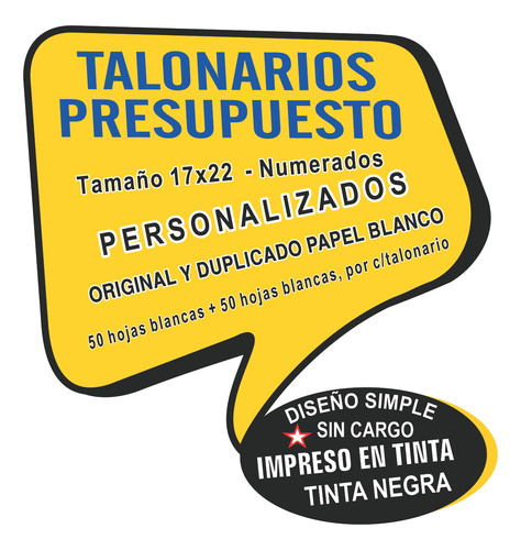5 Talonarios Numerados 17x22 Cm - Duplicado Blanco Numerados