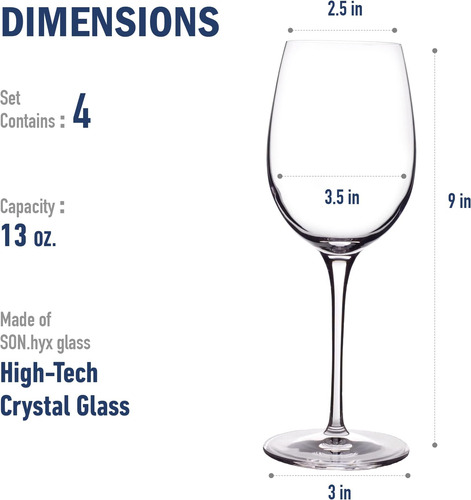 Copas De Vino Chardonnay Luigi Bormioli Crescendo De 13 Onza