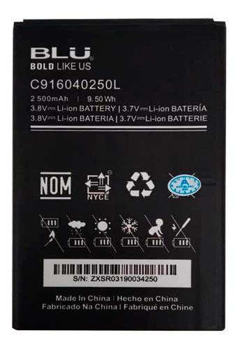 Imagen 2 de 3 de Bateria Pila Blu C6 C916040250l