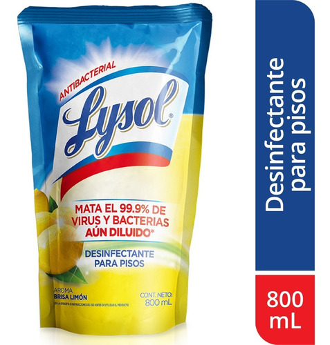 Desinfectante D Piso Antibacterial Lysol Doypack 800ml X6und
