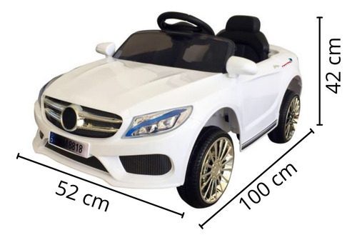 Mini Carro Eletrico Infantil 6v C/ Controle Remoto Branco