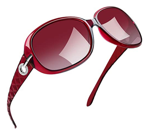 Lentes De Sol Gafas De Sol Rojas Grandes Para Mujer, Gafas D