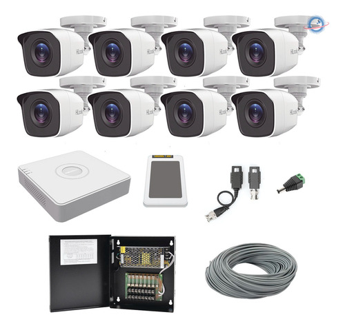 Kit 8 Camaras Hikvision 1080p 2 Mpx Cctv 2 Tb Dvr Fuente 200