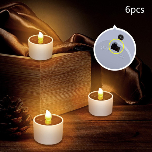 F Led Solares Tealight Decoración De Hadas Lámpara Solar De