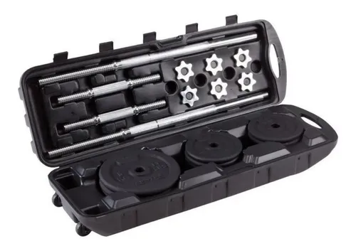 comprar Kit De Mancuernas De 100lb Pesas Discos Barra Recta Promocio