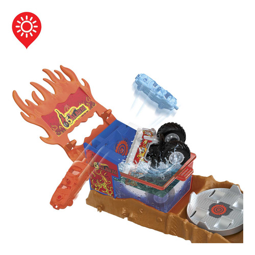 Hot Wheels Monster Trucks Pista Demolición Color Shifter
