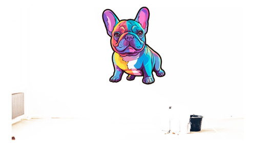 Vinilo Adhesivo Pared Decorativo Perro Bulldog Francés 100cm