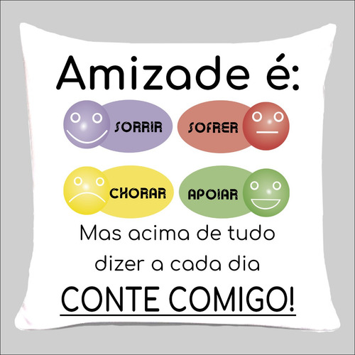 Kit Camiseta, Almofada E Caneca Amizade É
