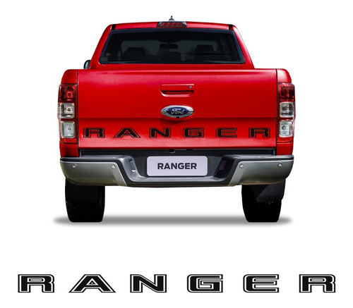 Faixa Traseira Ford Ranger 2020/2022 Adesivo Caçamba Preto