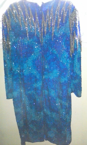 Vestido De Seda Y Pedrería, Talla M, L. Oferta 60$