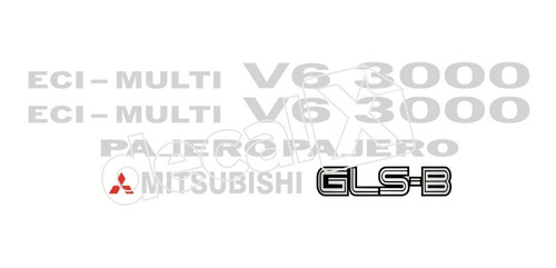 Kit Emblema Adesivo Mitsubishi Pajero 3000 Gls-b V6002